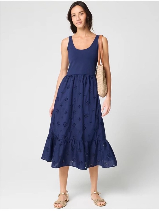 J. Crew Dresses & Skirts - J. Crew Navy Eyelet Maxi Dress women’s size XS